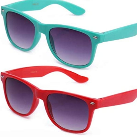 Dark Blue Retro 80's Style Color Sunglasses - Picture 4 of 4